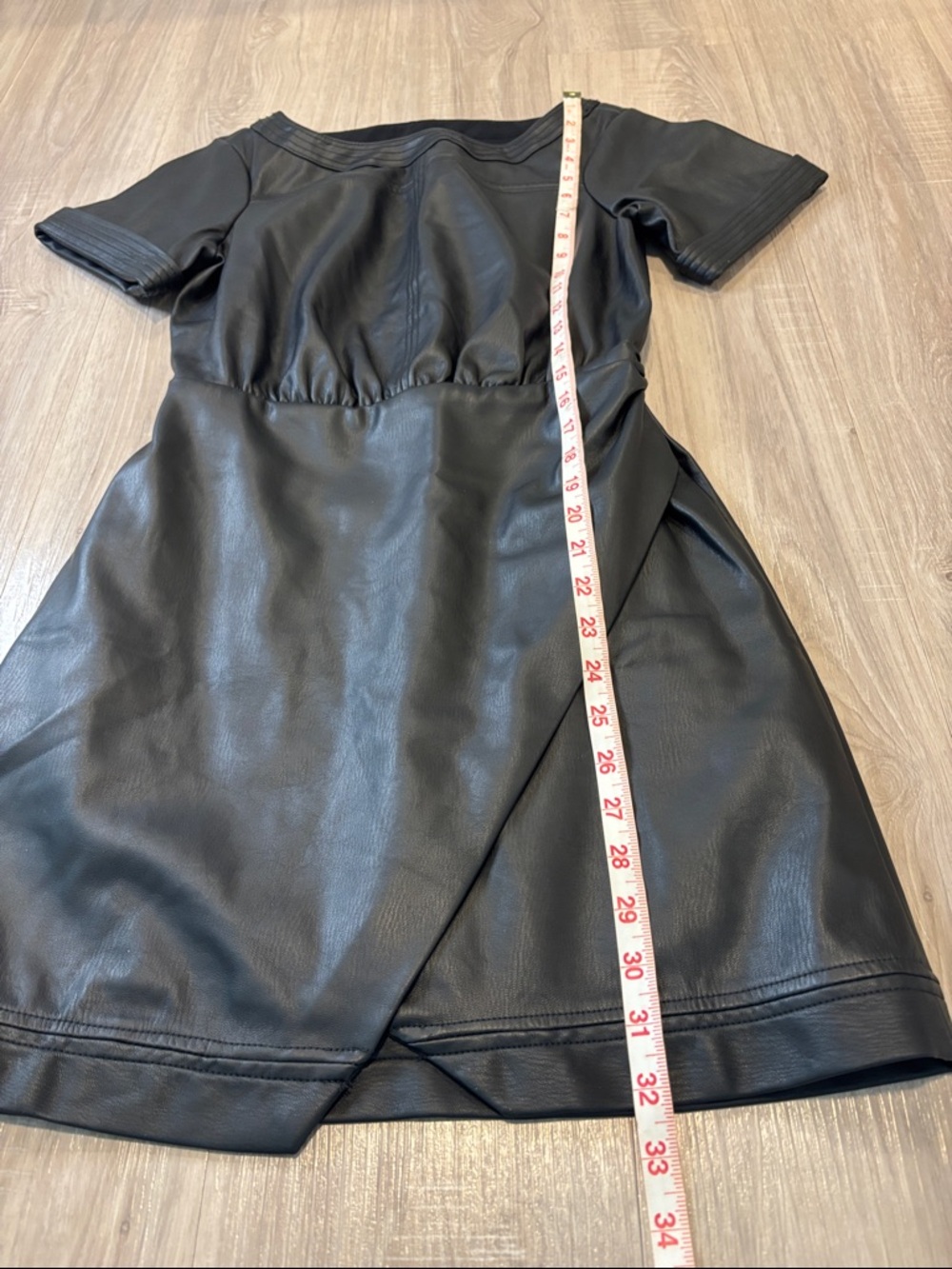Anthropologie Black Faux Leather Mini Dress - Picture 16 of 16